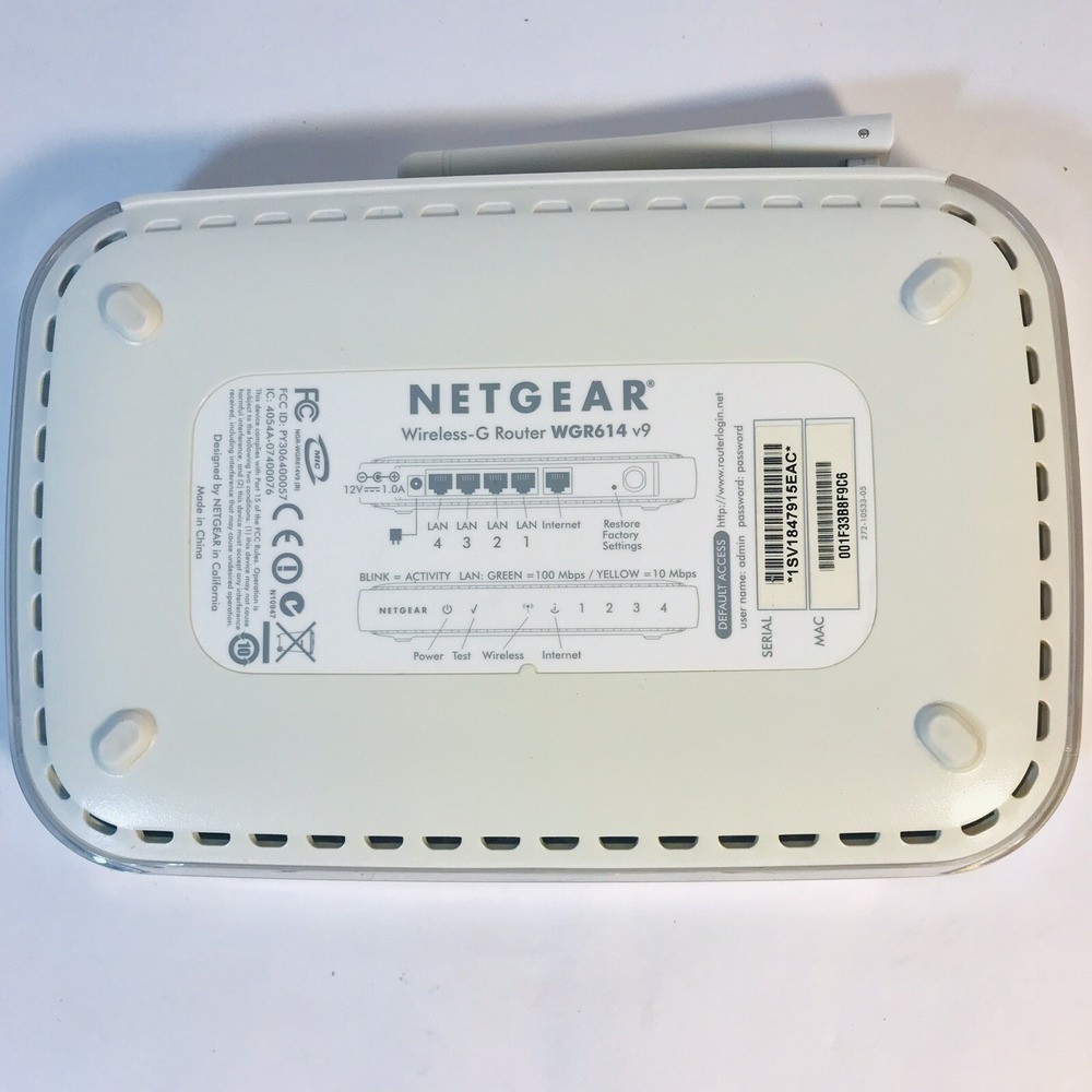 Netgear Wireless-G WiFi Wireless‎ Router WGR614 v9 54Mbps 4 LAN Ports 10/100Mbps - Picture 6 of 11